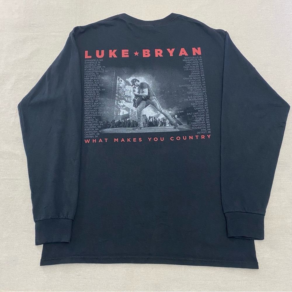 2018 Luke Bryan Concert What Makes You Country Tour LS Shirt Double Sided Sz M